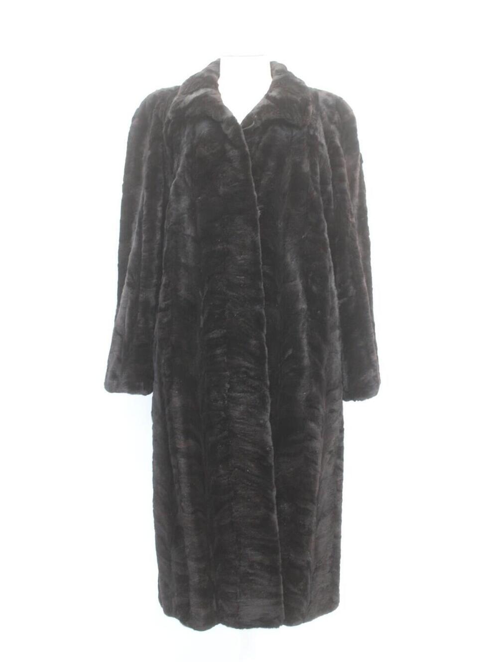 EXCELLENT BLACK REVERSIBLE MINK FUR COAT JACKET WOMEN WOMAN SIZE 6 SMALL